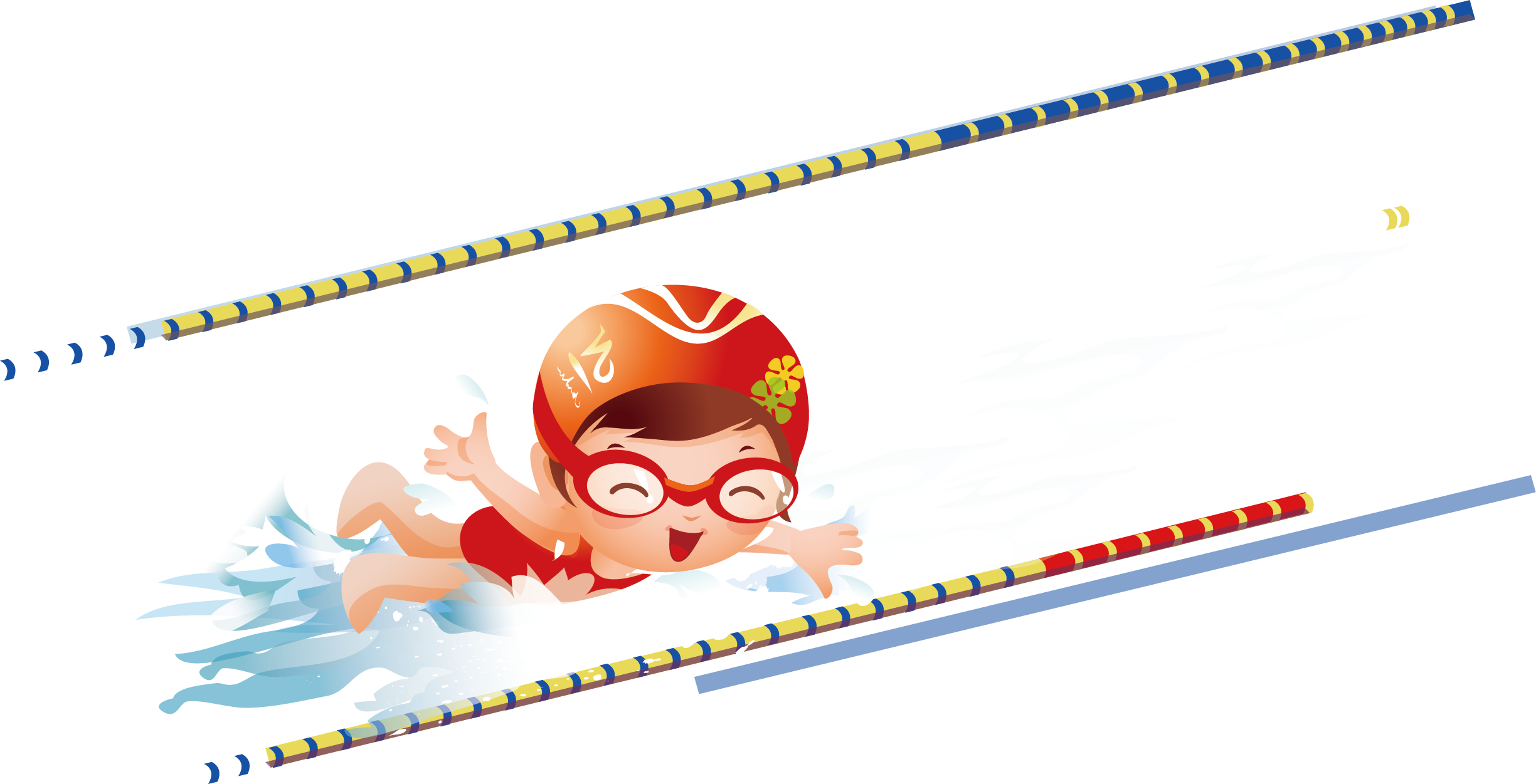 Clipart Swimming Line Art - Natacion Niños Vector (2449x1251), Png Download