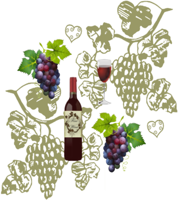 Wine And Grapes - Grapes Vector (691x790), Png Download