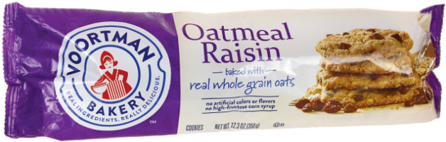 Voortman Bakery Oatmeal Raisin Cookies - Voortman Oatmeal Cookies (640x640), Png Download