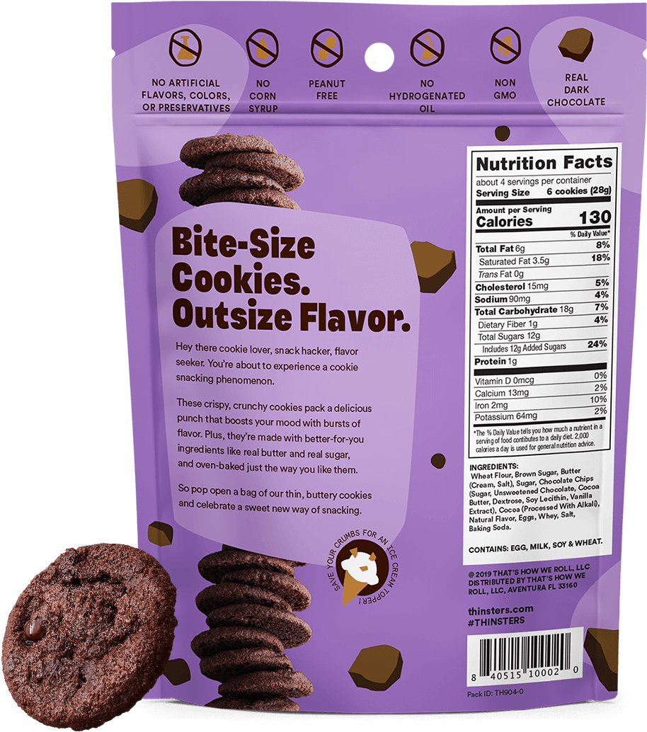 Cookie Thins - Chocolate (1016x1200), Png Download