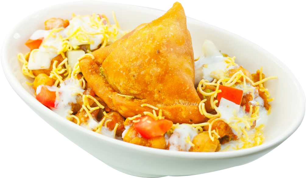 Samosa-chaat - Fried Food (1024x610), Png Download