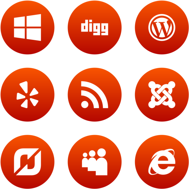 Social Media Icon In Style Flat Circle White On Red - App Innovation (660x660), Png Download