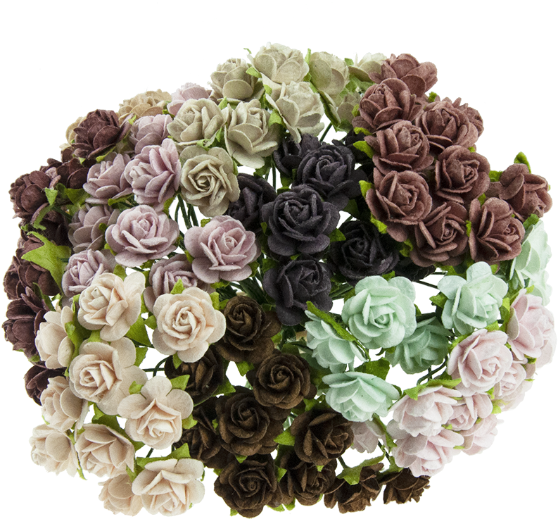 Mixed Vintage Mulberry Paper Open Roses - Garden Roses (800x800), Png Download