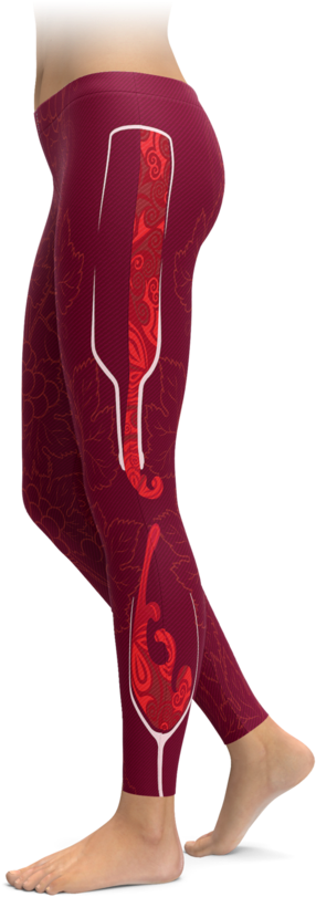 Pouring Wine Leggings - Powered By Plants Leggings (740x896), Png Download