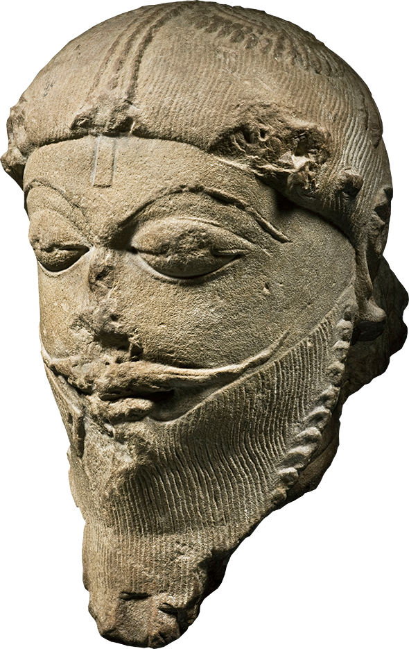 Head Of A Chandella King - Carving (590x935), Png Download