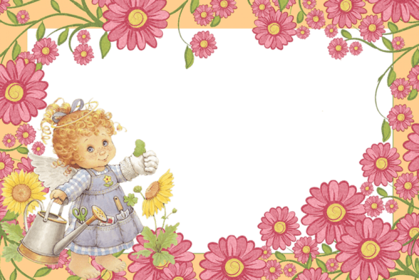 Free Png Best Stock Photos Cute Little Angel With Flowers - Cute Angel Frames Png (850x567), Png Download