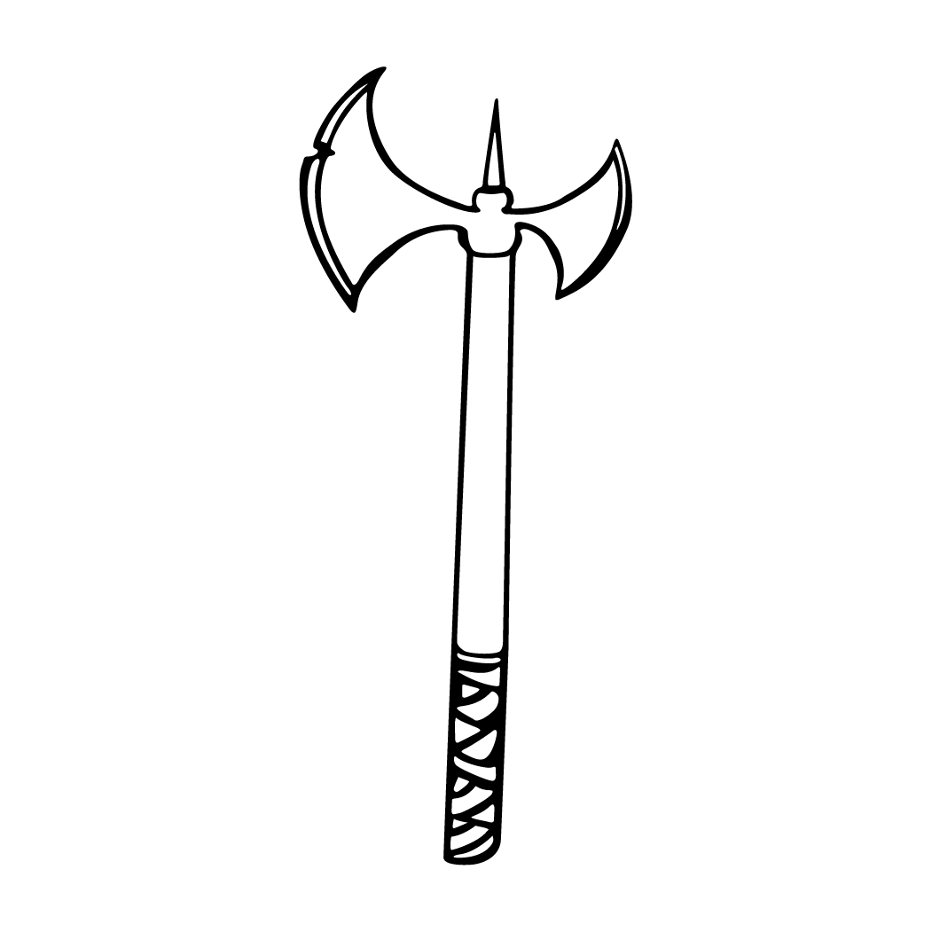 Medieval Double Sided Axe Decal Style - Weapon (1051x1051), Png Download