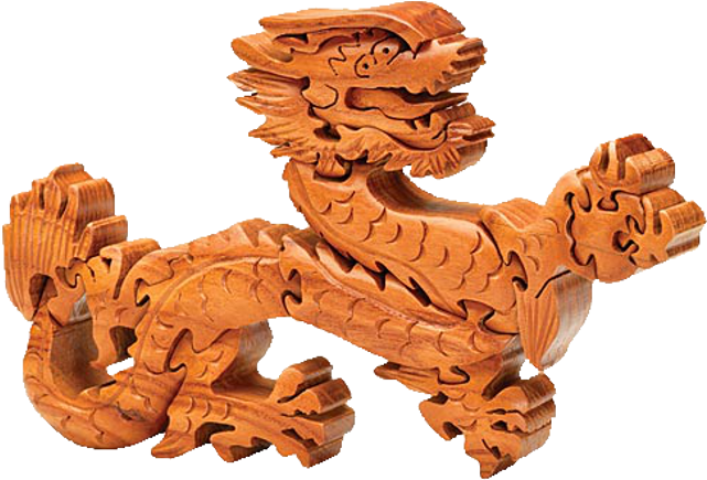 wooden puzzle dragon