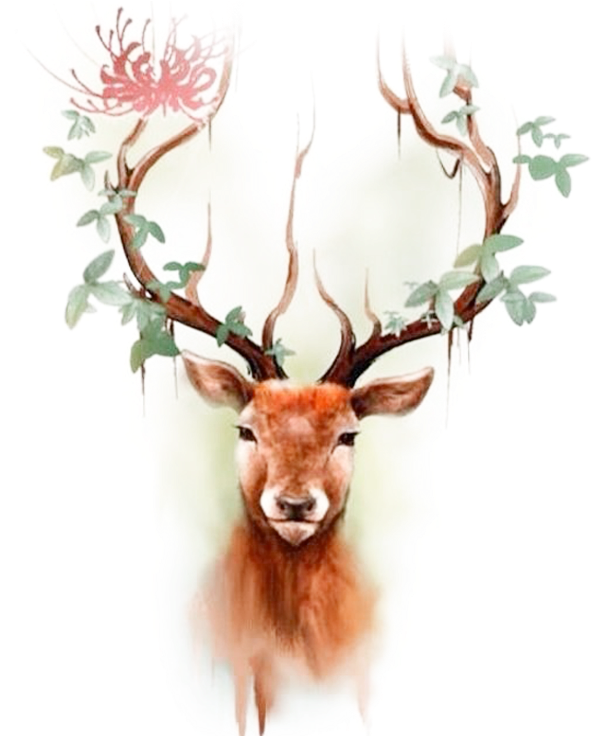 Elk Moose Tattoo Color Deer Head Reindeer Clipart - Tattoo Stag Antlers (705x735), Png Download