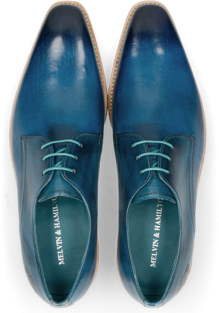 Derby Shoes Lance 24 Bluette Lasercut Crown - Leather (1024x1024), Png Download