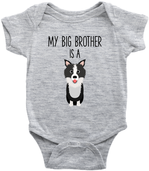 My Big Brother Is A Border Collie Infant Cloth Baby - Pug Onesie Baby (600x600), Png Download