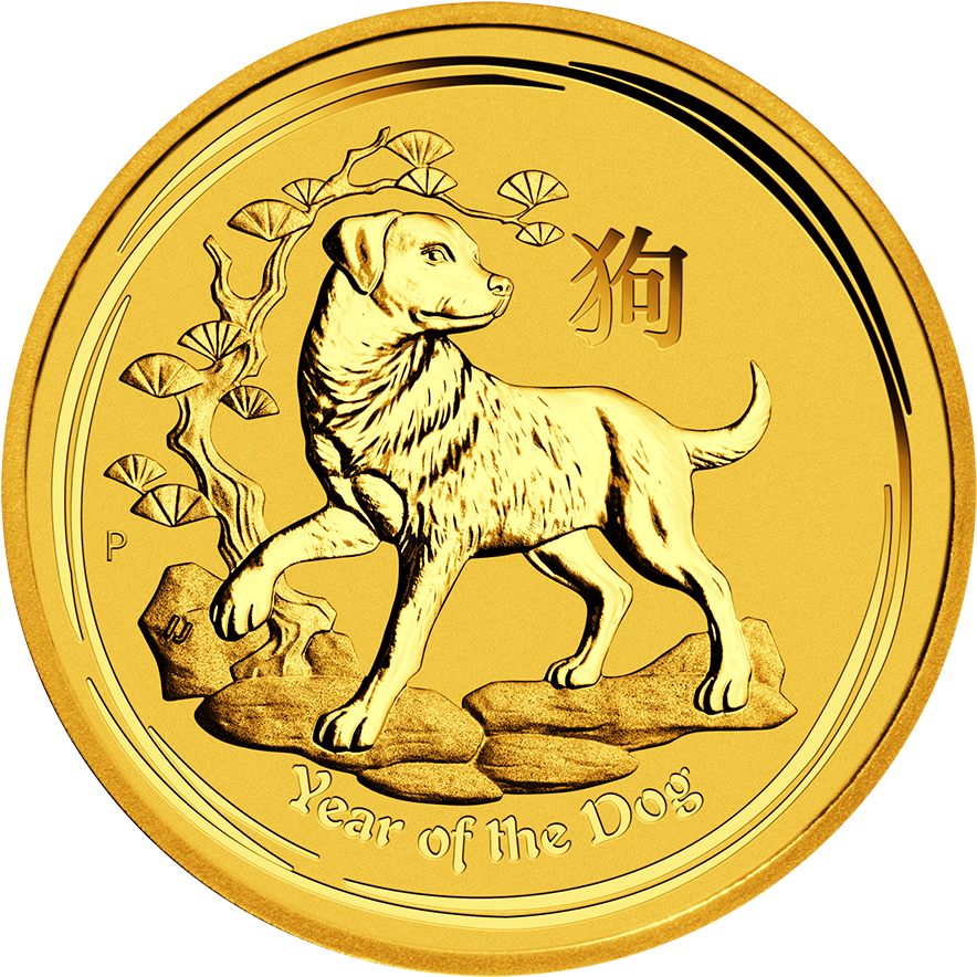 2018 Australian Lunar Dog 1oz Gold Coin - Year Of The Dog Coin (900x900), Png Download