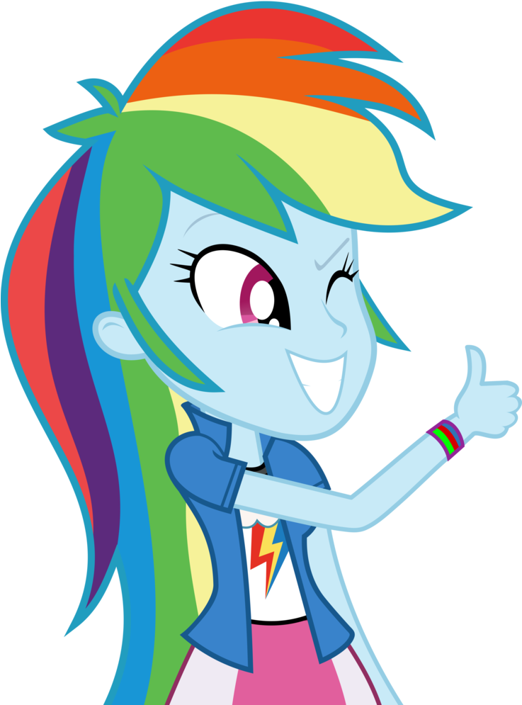 Comments - Equestria Girls Rainbow Dash Happy (736x1024), Png Download