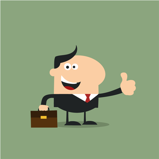 Happy Manager Giving Thumb Up Worker Vector Humor Mascot - Cartoon On Top Of The World (800x600), Png Download