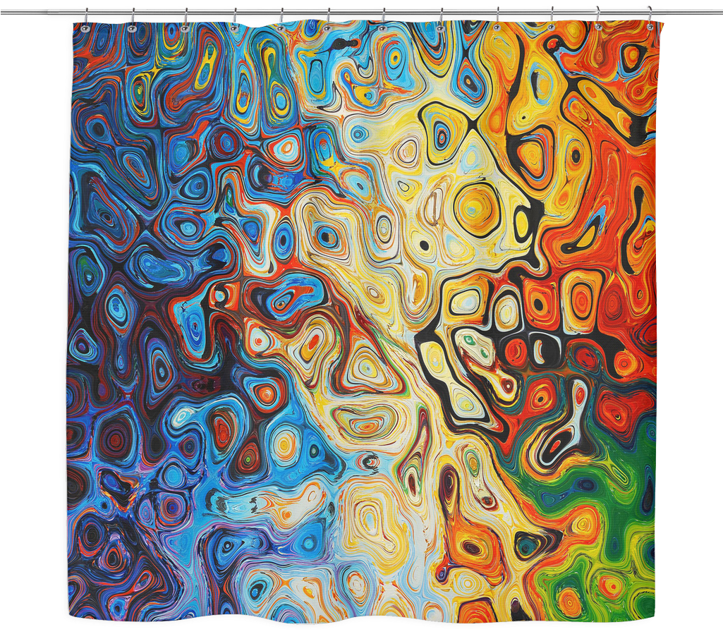 Colorful Swirls Shower Curtains - Neural Network Generative Art (1024x1024), Png Download