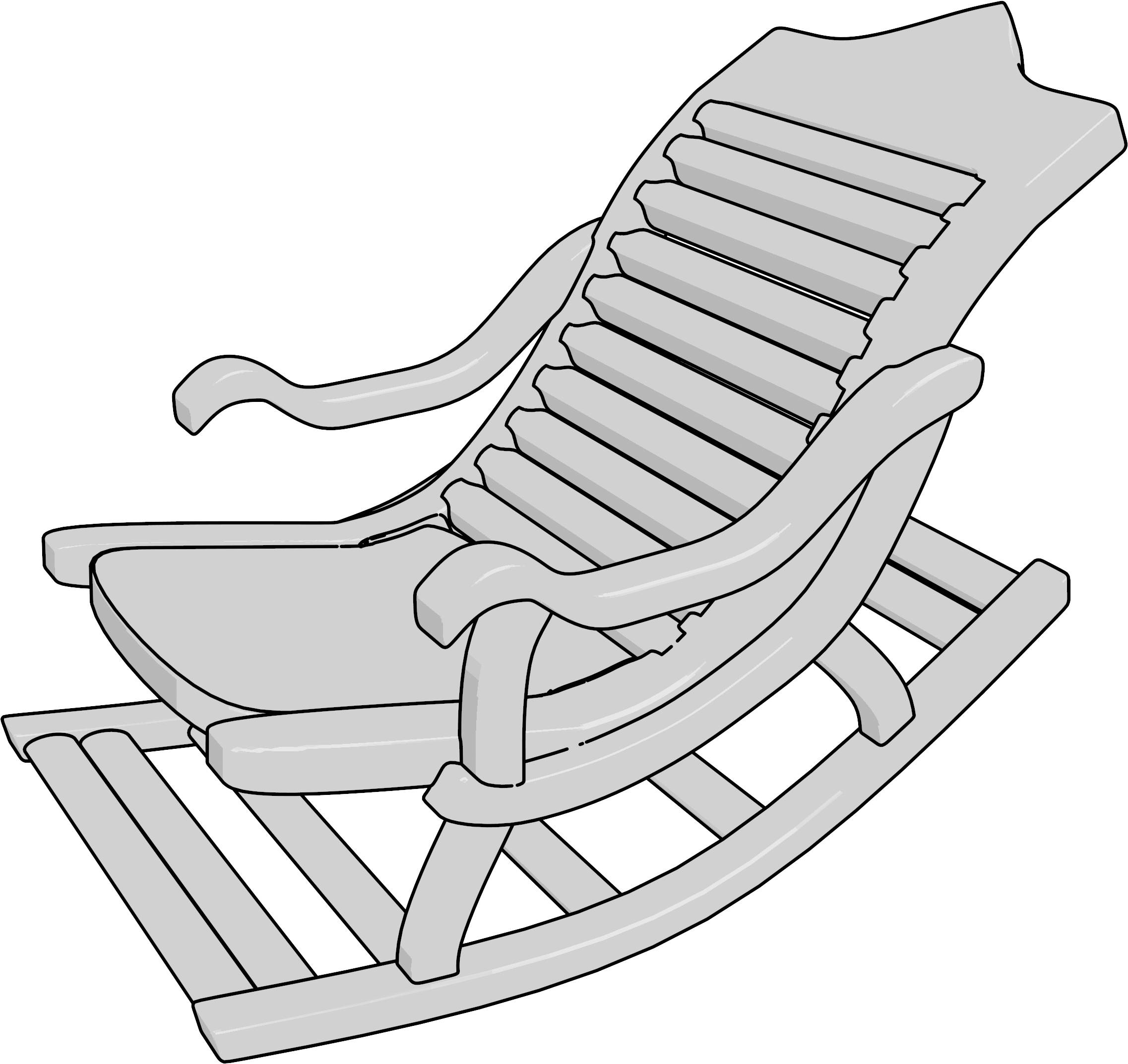 Old Rocking Chair Clipart Png - Rocking Chair (2346x2222), Png Download