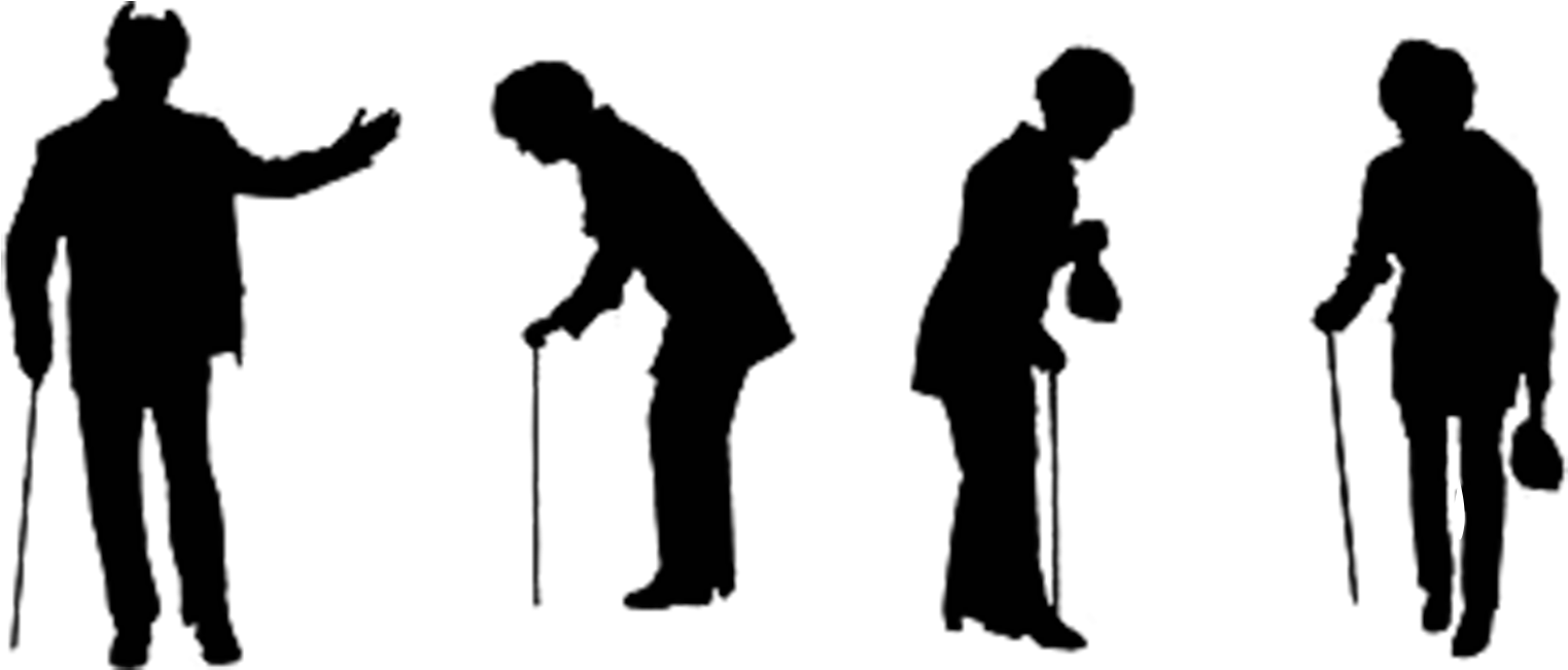 Silhouette Old Age Illustration - Png Old Man Shadow (1667x666), Png Download