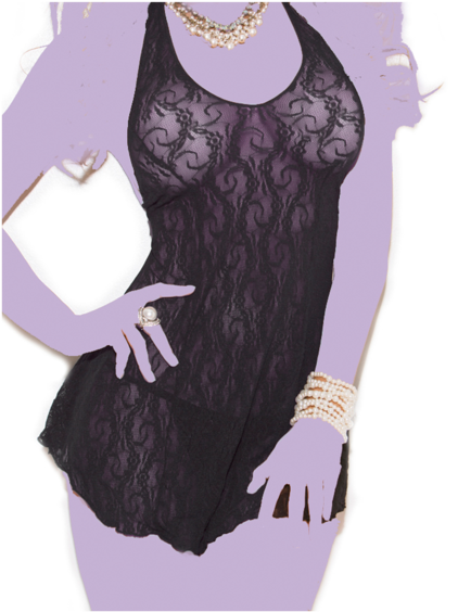 Swirl Lace Halter Dress - Sultry Women (600x600), Png Download