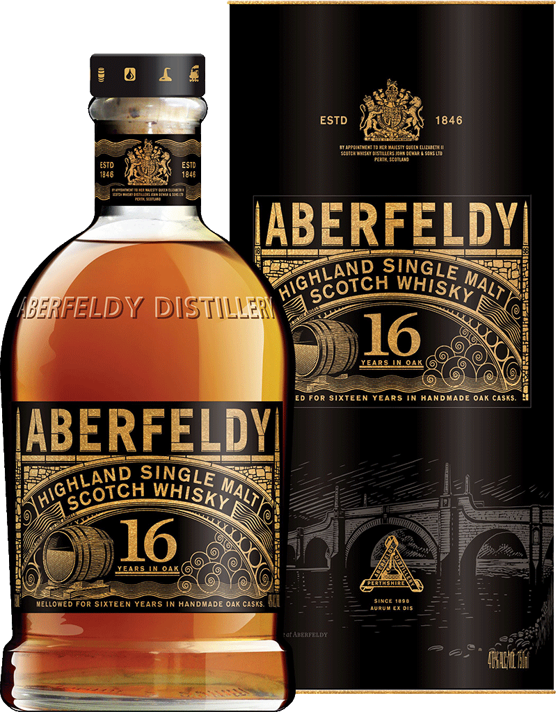 Aberfeldy 16 Year Old Highland Single Malt Scotch Whisky - Aberfeldy 16 Years (802x1024), Png Download