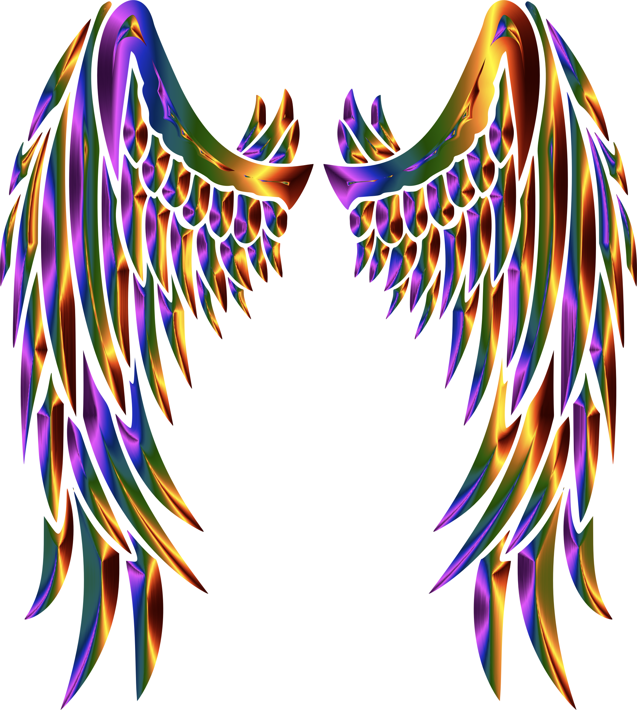 Clipart Chromatic Angel Wings Within Angel Wings Clipart - Angel Wings Transparent Hd (2094x2334), Png Download