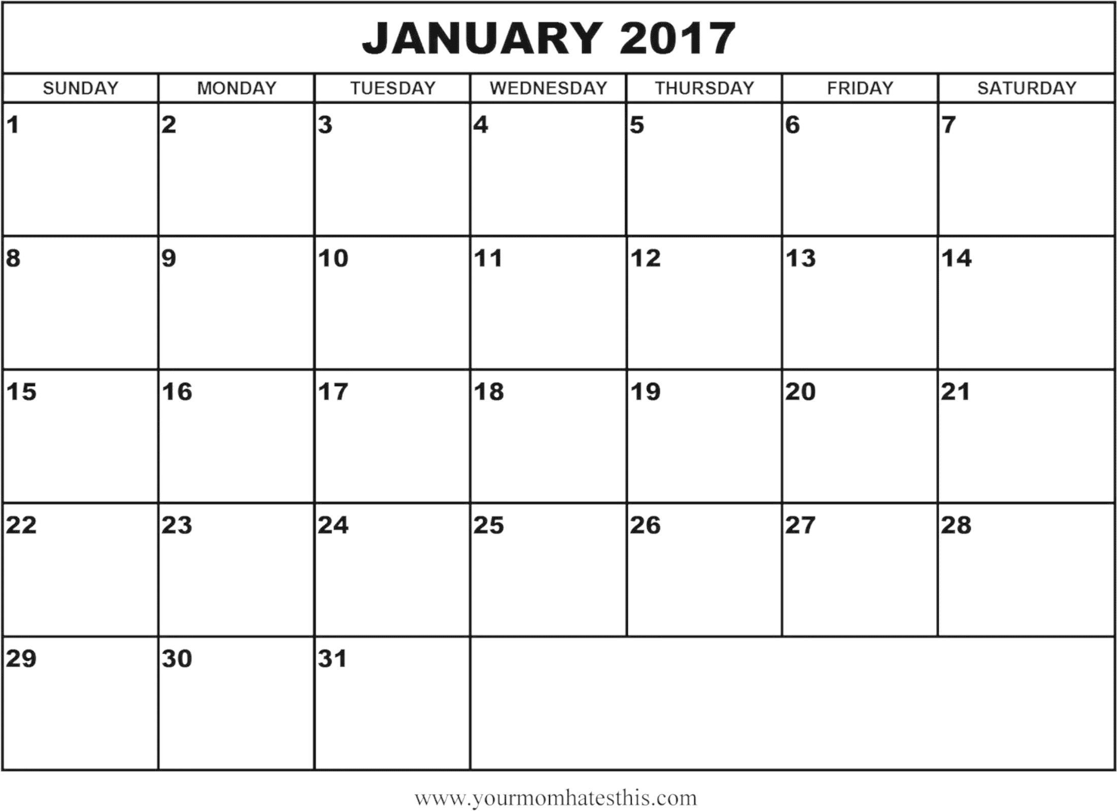 Clip Free August Template July Clip Art Transprent - Blank January 2018 Calendar Printable (2352x1663), Png Download