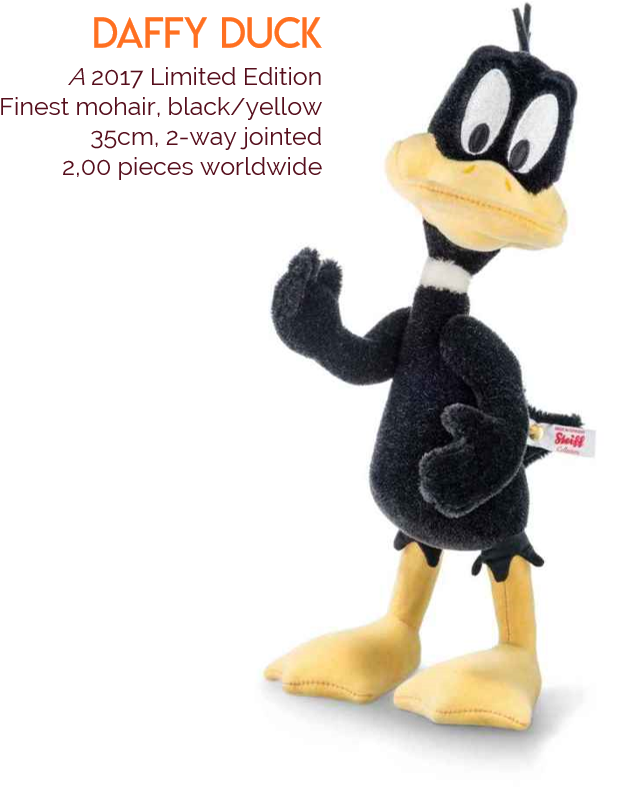 This Year, Steiff Returns With Two More Classic Looney - Steiff Daffy Duck (872x806), Png Download