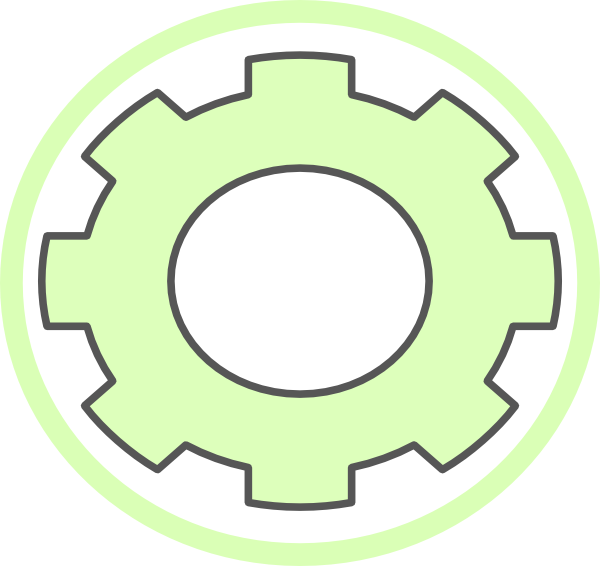 How To Set Use Cog Green Gear Svg Vector (600x566), Png Download