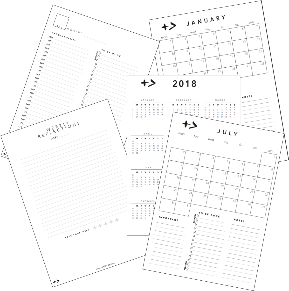 2018 Downloadable Calendar - Paper (1250x1250), Png Download