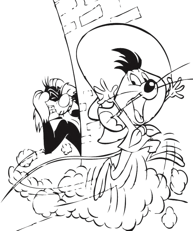 Speedy Gonzales Escape Coloring Pages - Cartoon (619x740), Png Download
