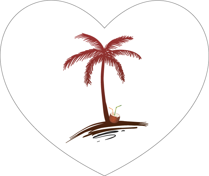 Koh Phangan - Palm Tree Beach Drawing (701x590), Png Download