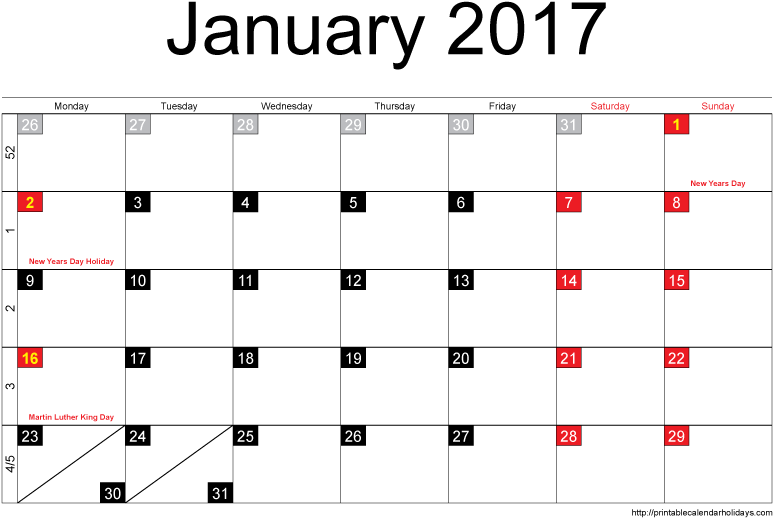Blank Printable January 2017 Calendar - Moon Phases Calendar December 2018 (842x595), Png Download