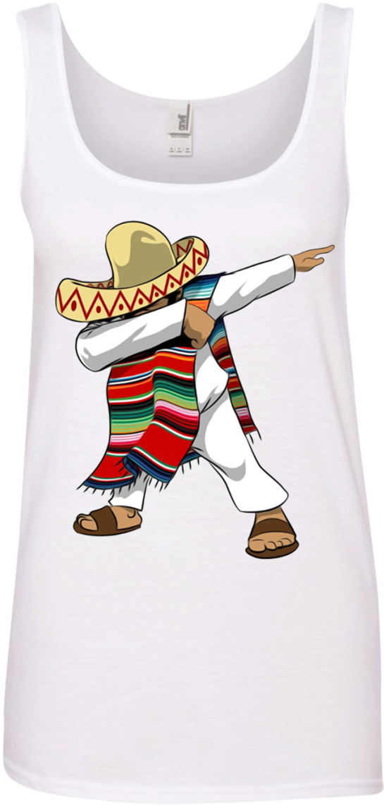 Mexican Poncho Dabbing T Shirt Hoodie Sweater - Active Tank (1155x1155), Png Download