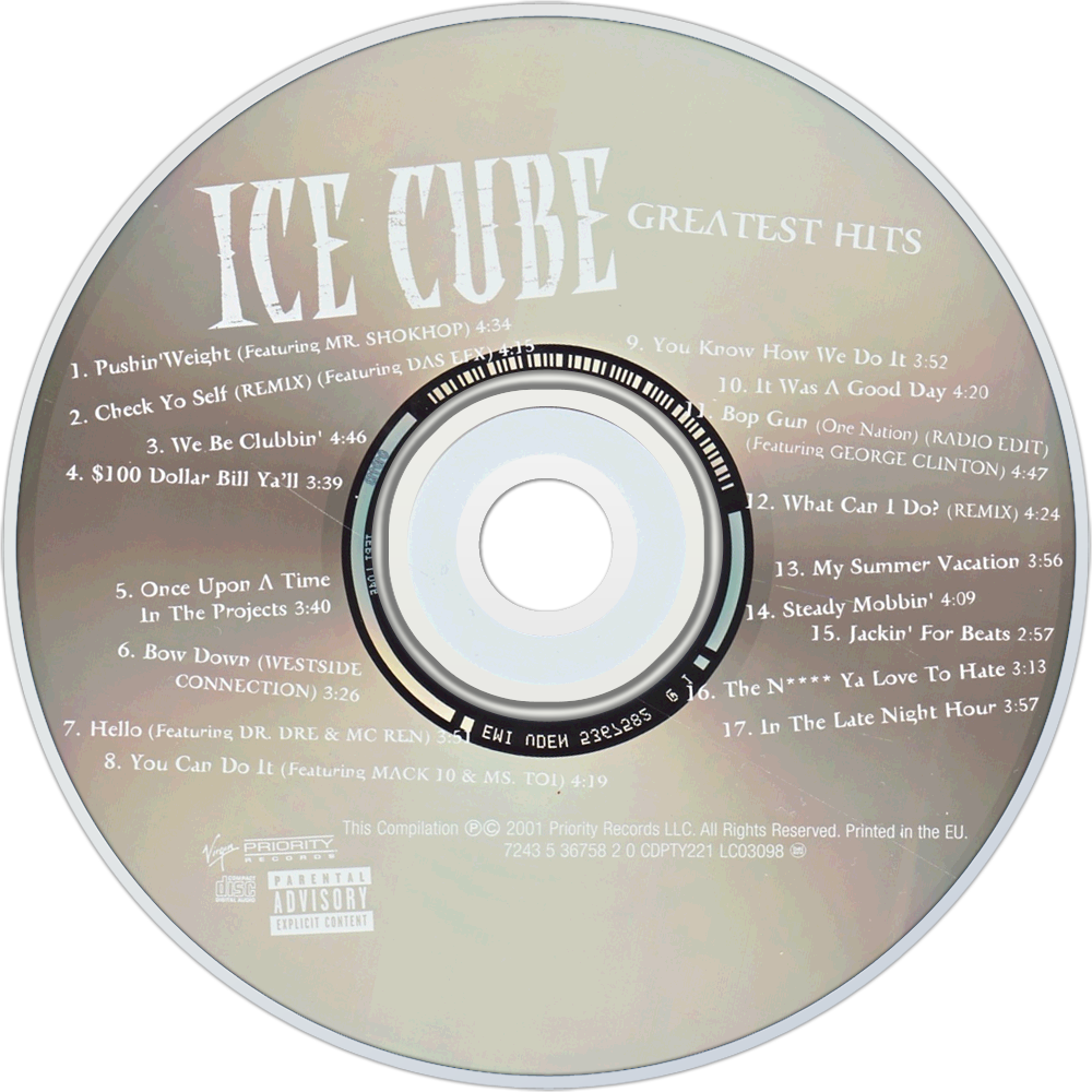 Ice Cube Greatest Hits Cd Disc Image - Ice Cube Greatest Hits Plyta (1000x1000), Png Download