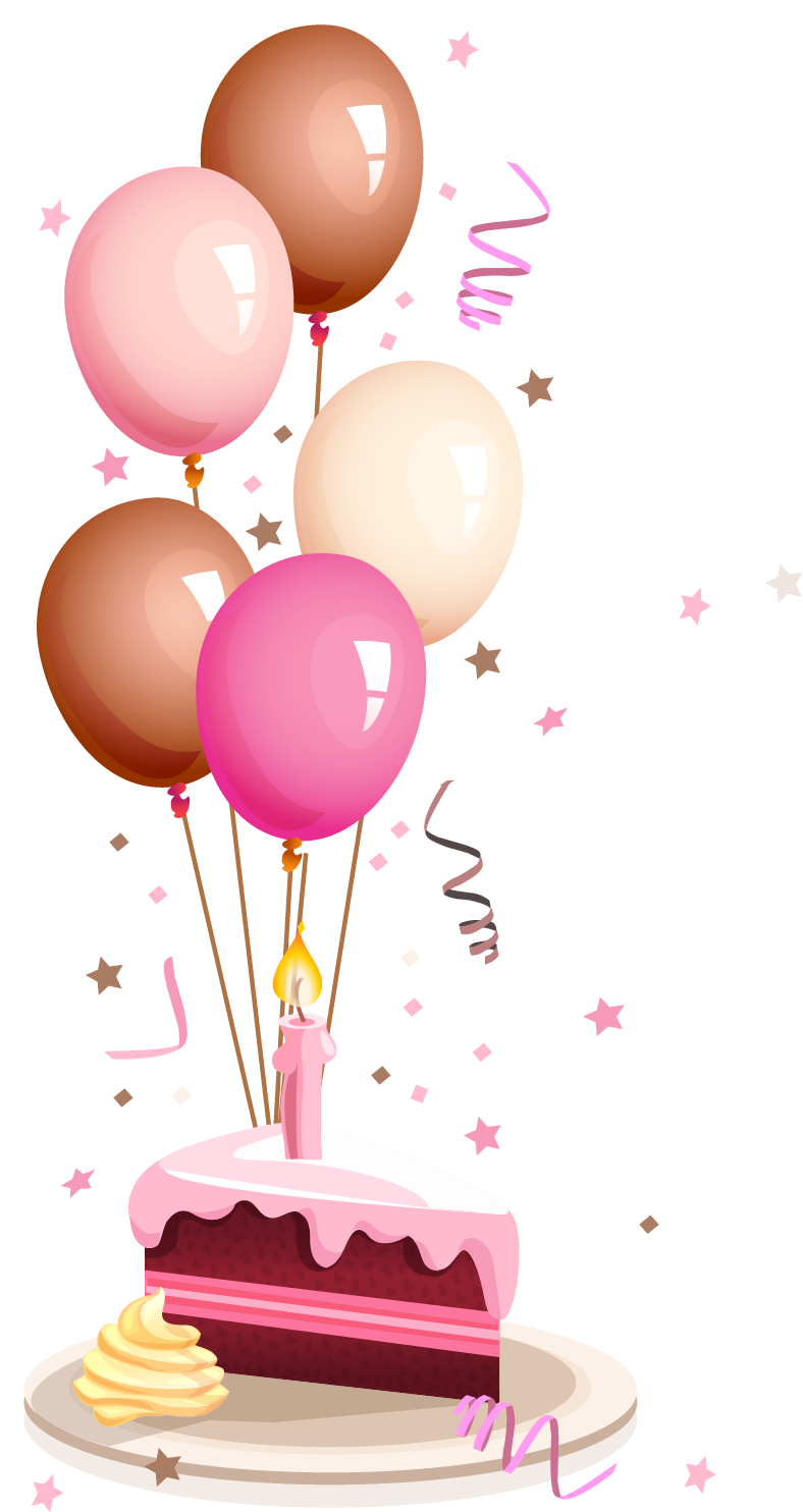 Graphic Royalty Free Download Baloon Vector Cake Balloon - Card Happy Birthday Png (998x1753), Png Download