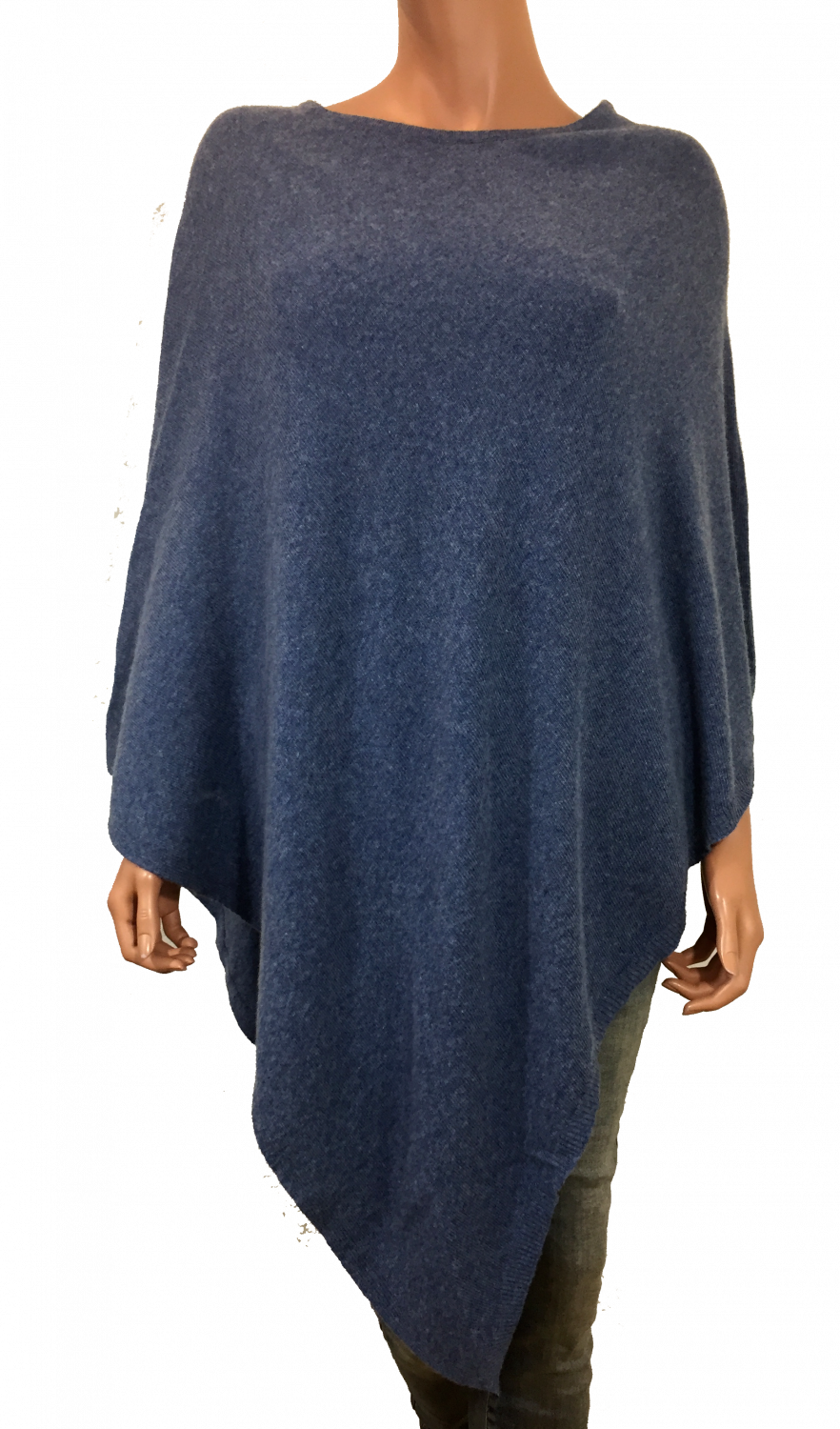 Poncho - Blå - Poncho - Mamelukken - Sweater (882x1500), Png Download