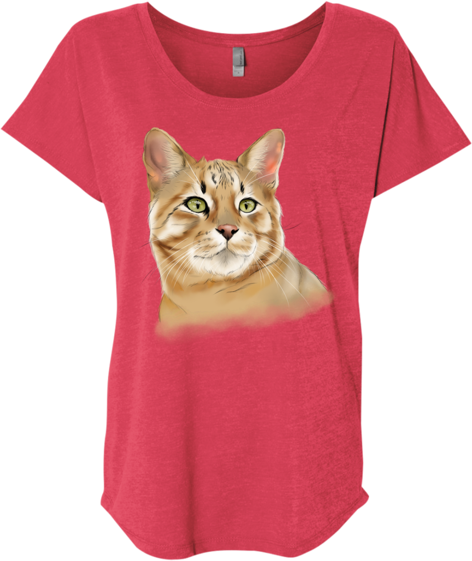 King Tut Savannah Cat Color Nl6760 Next Level Ladies' (964x1145), Png Download