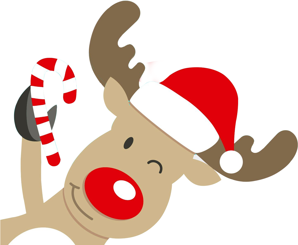 Cartoon Christmas Reindeer Png (1021x937), Png Download