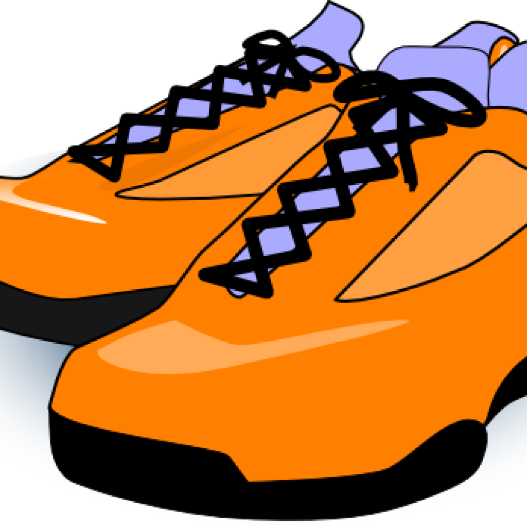 Tennis Shoe Clipart Orange Shoes Clip Art At Clker - Shoes Clip Art (1024x1024), Png Download