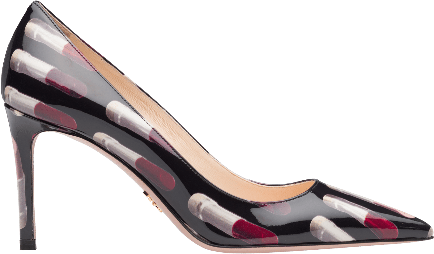 Patent Leather Pumps With Lipstick Print - Shoe (2400x2400), Png Download