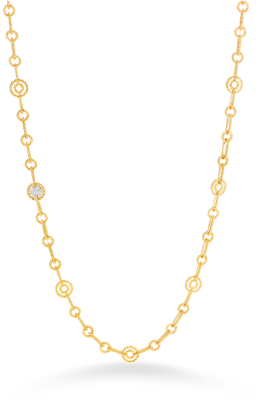 Roberto Coin Necklace With 10 Round Stations And 1 - Chain (800x800), Png Download