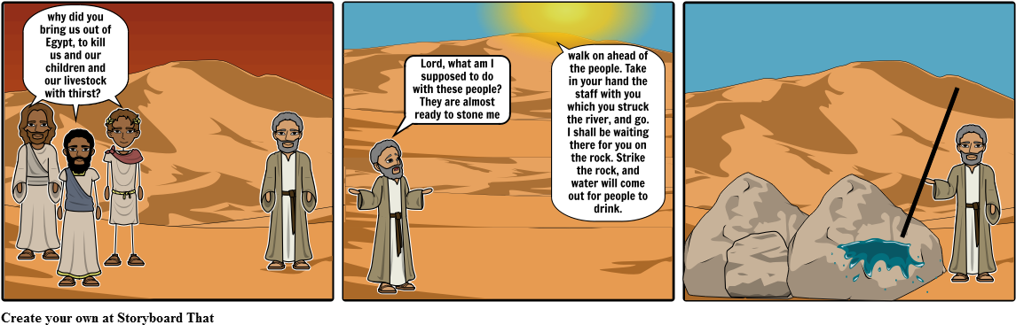 Water From The Rock - Cartoon (1164x385), Png Download