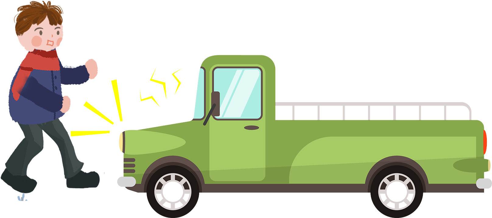 Cartoon Illustration Boy Traffic Accident Png And Psd - Cartoon (2000x2000), Png Download