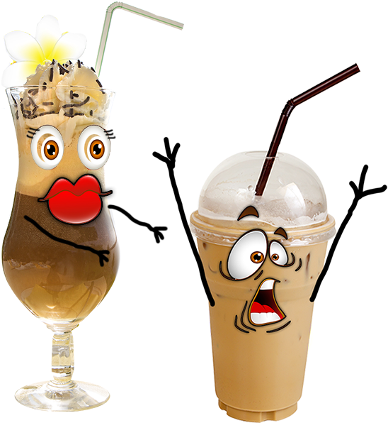 Morning Iced Coffee Girl - Cartoon (618x618), Png Download