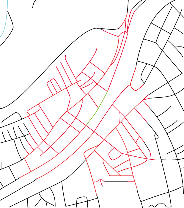 Example Of A 500 M Accessibility Analysis - Line Art (619x701), Png Download