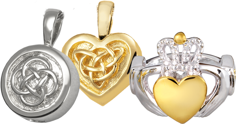 Celtic - 14k Gold Ring Urn (844x444), Png Download