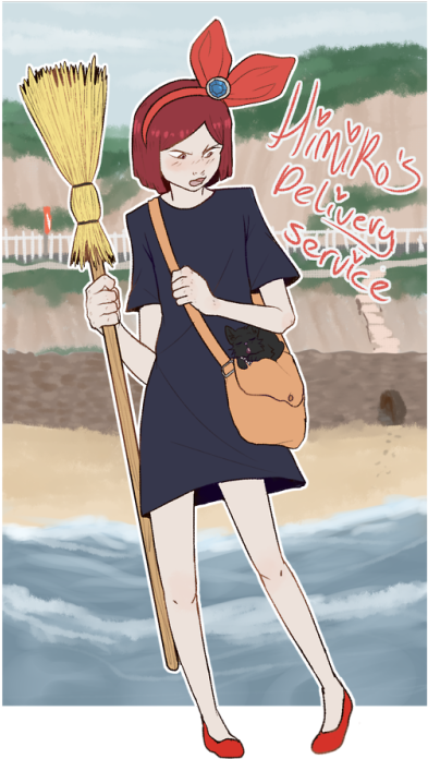 Himiko's Delivery Service - Cartoon (469x750), Png Download