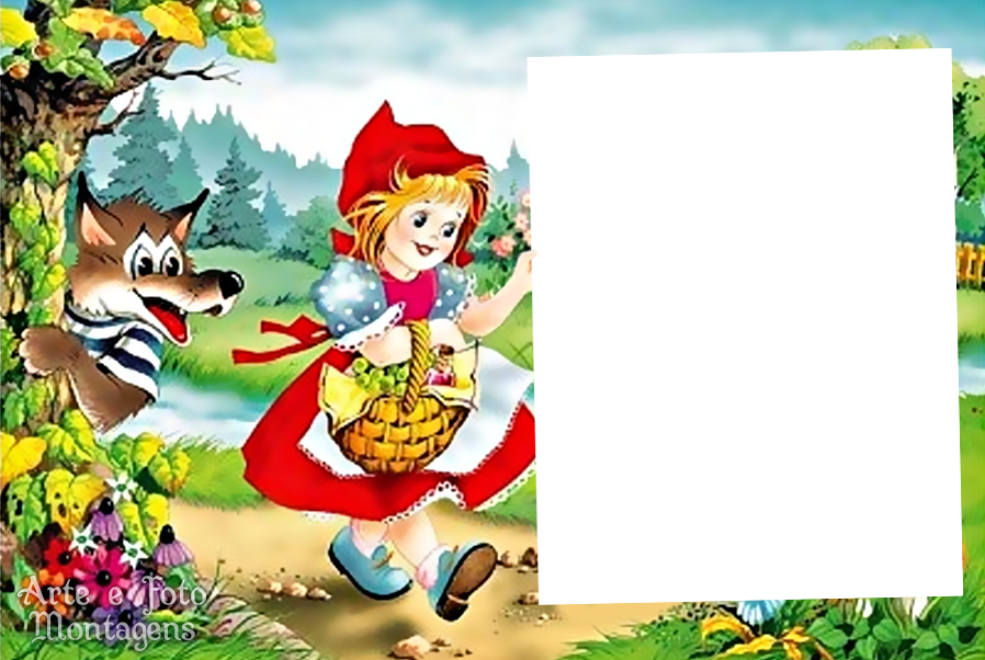 Little Red Riding Hood Wallpaper Cartoon (898x602), Png Download