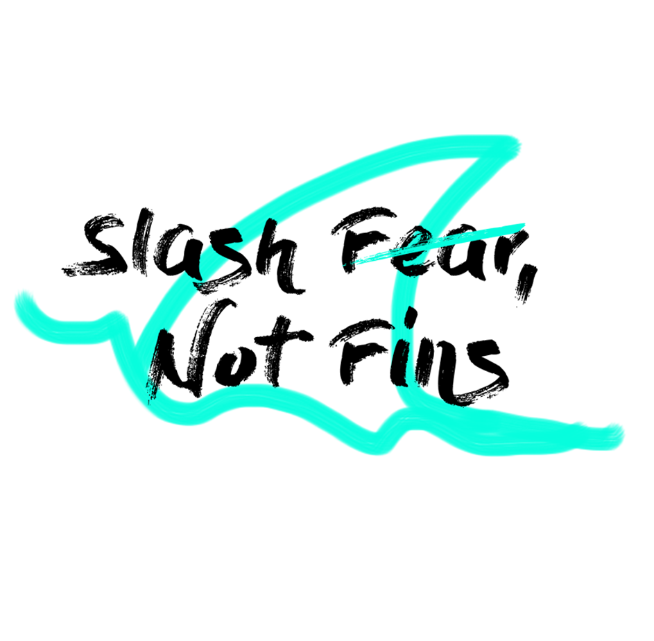 Slash Fear, Not Fins Sticker (1000x1000), Png Download