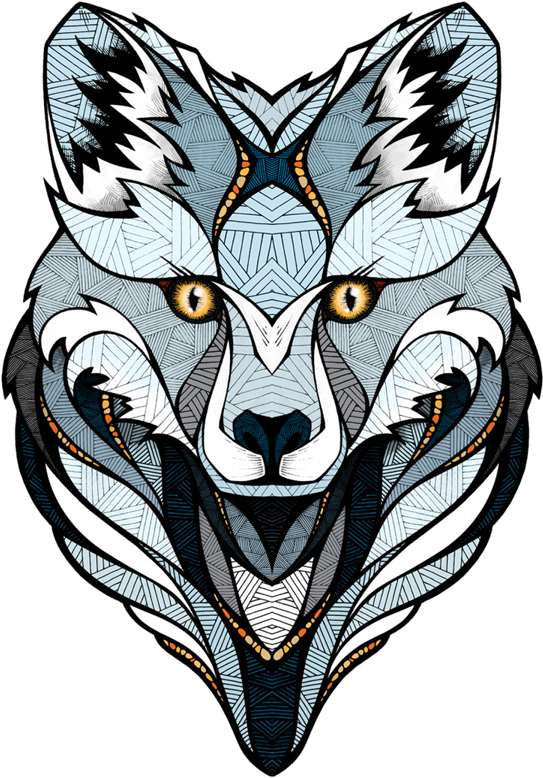 Arctic Fox Design For Burton Snowboard By Andreas Preis - Graphic Drawing Of Animals (600x832), Png Download