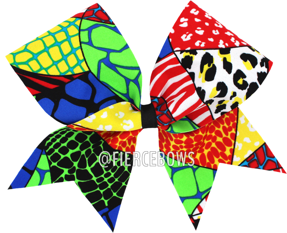 Primary Jungle Cheer Bow (1024x1024), Png Download